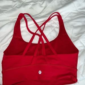 Red lulu lemon energy sports bra